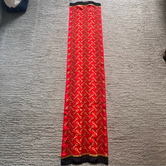 Echo Red and Gold Silk Scarf | Vintage | Western | Equestrian | Quiet Luxury - Picture 5 of 10